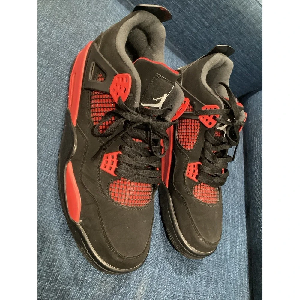 Jordan Retro 4 Men's Red Thunder Sneaker Size 13